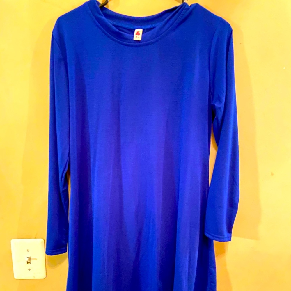 Blue long sleeved dress size large